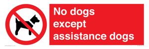 No dogs except assistance dogs